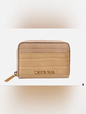 Michael Kors Croc-Embossed Beige Wallet